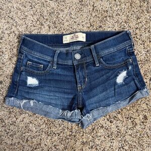 Hollister Dark Blue Low Rise Denim Shorts